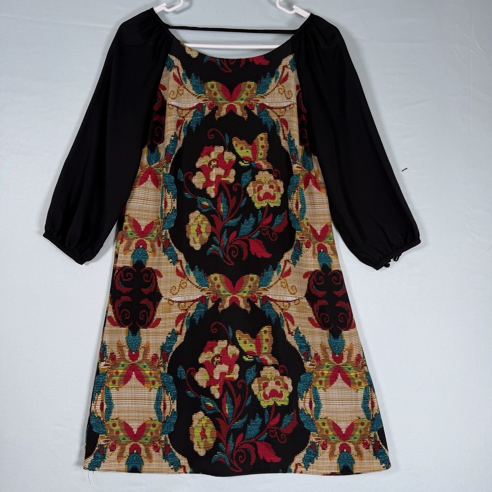 Maeve Anthropologie Size-XSP Women Mini Shift Dress Butterfly Floral Artsy